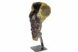 Amethyst Geode Section With Metal Stand - Uruguay #147933-3